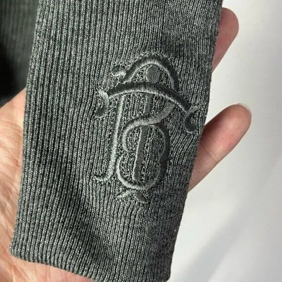 Tory Burch Caleb Gray Ribbed Fitted Cuff Sleeve Turtleneck Sweater XS - Picture 4 of 5